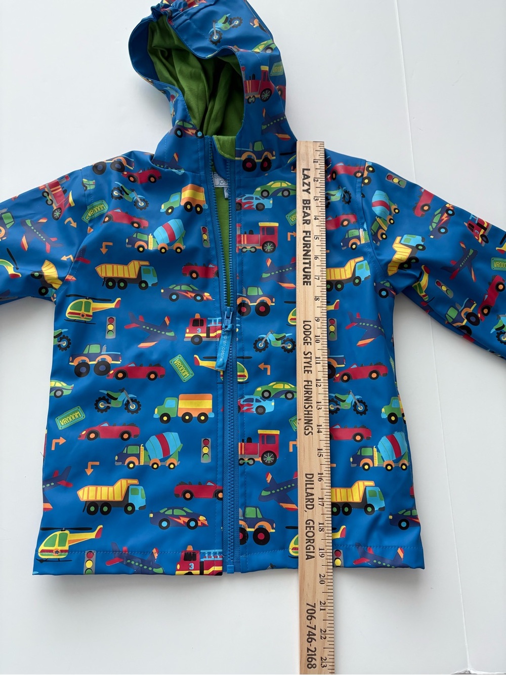 KIDS Stephen Joseph Boys Transportation Raincoat Cars Trucks Hooded Size 4/5T - Picture 5 of 8